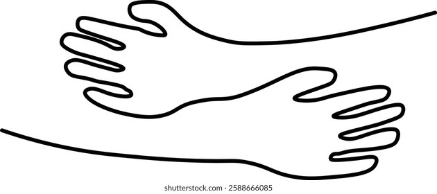 hugging hands icon vector illustration
