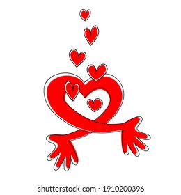 Hugging heart. Hands holding heart arm embrace love yourself child hope cardiology