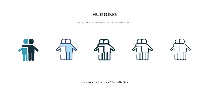 hugging icon in different style vector illustration  two colored   black hugging vector icons designed in filled  outline  line   stroke style can be used for web  mobile  ui