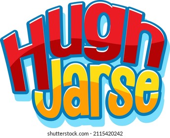 Hugh Jass logo text design illustration