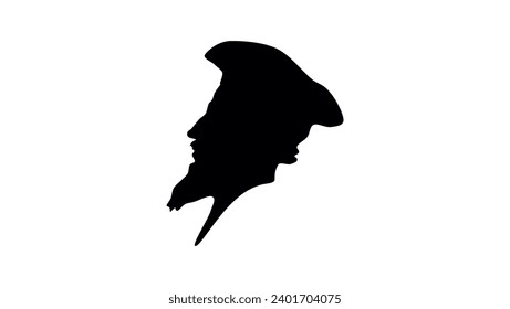 Hugh Latimer, black isolated silhouette