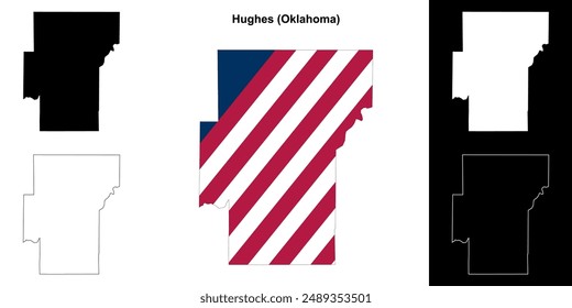 Hughes County (Oklahoma) outline map set