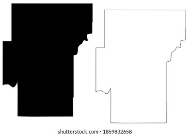 Hughes County, Oklahoma State (U.S. county, United States of America, USA, U.S., US) map vector illustration, scribble sketch Hughes map