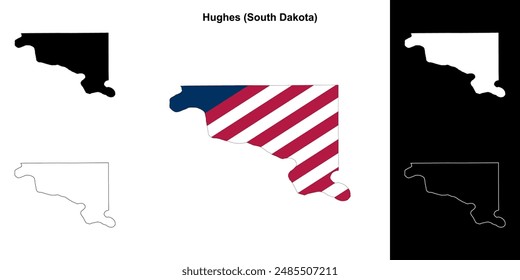 Hughes County (South Dakota) outline map set