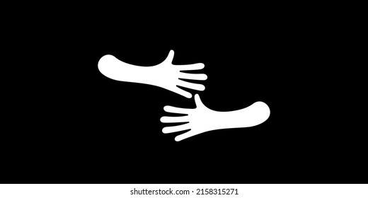 Hugs hands simple abstract illustration