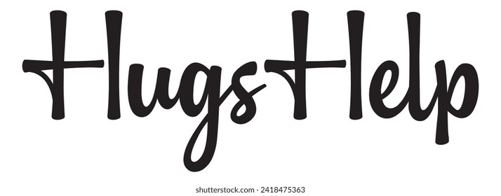 hugs help text on white background.