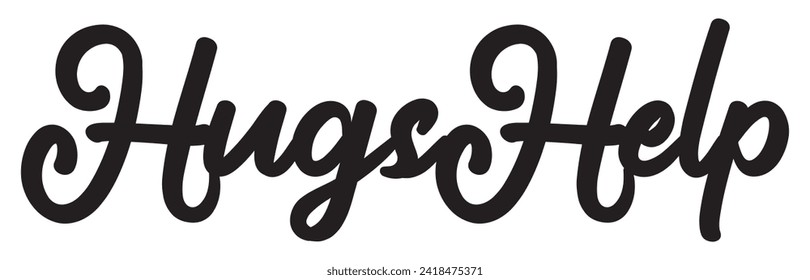 hugs help text on white background.