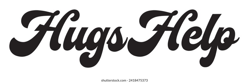 hugs help text on white background.