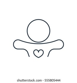 Hugs isolated line icon on white background