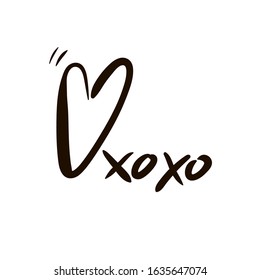 Hugs and kisses inscription isolated