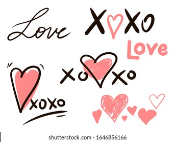 Hugs and kisses and love signs
