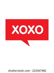 Hugs and Kisses Speech Bubble - Vector