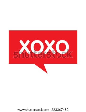 Hugs and Kisses Speech Bubble - Vector