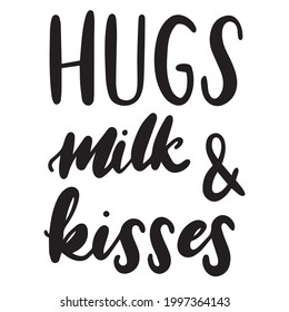 Hugs Milk Kisses Background Inspirational Positive Stock Vector ...