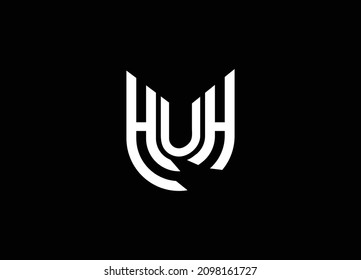 HUH HUH initial company H square shape logo red