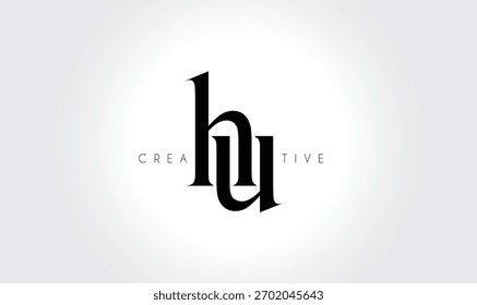 HUhu Elegant Serif Monogram Logo - Luxuriöses typografisches Kleinbuchstaben-Zeichen für modernes Branding