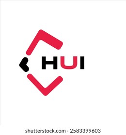 HUI creative minimalist letter logo. HUI unique vector initials alphabet letter logo design
