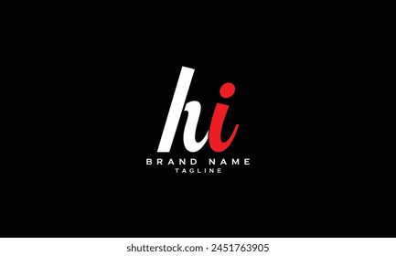 HUI, HIU, UHI, UIH, IUH, IHU, HI, IH, Abstract initial monogram letter alphabet logo design