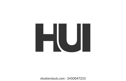 HUI logo design template with strong and modern bold text. Initial based vector logotype featuring simple and minimal typography. Trendy company identity ideal for businesses brand presence.