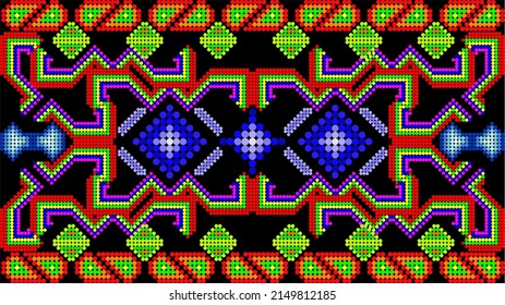 huichol art background in vector format