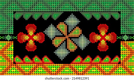 huichol art background in vector format