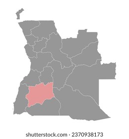 Huila province map, administrative division of Angola.