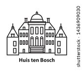 Huis ten Bosch building icon outline vector