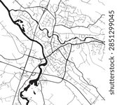 Huittinen Vector Map Illustration Featuring Finland Geographic Border Regional Area Outline Map Design