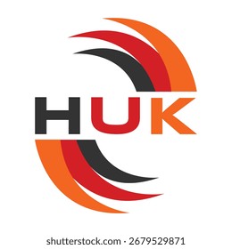 Diseño de letra HUK. Diseño de logotipo de tecnología de letras HUK. Diseño del logotipo de HUK Monogram para un empresario y un negocio