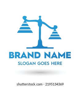 Hukuk Sektörü İçin Piramit Şeklinde ki Terazi Logo Tasarımı