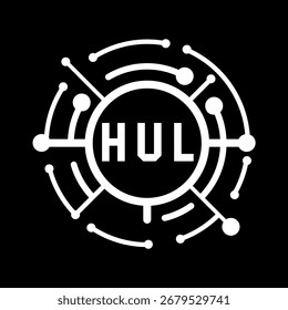 HUL letter design. HUL letter technology logo design. HUL Monogram logo design for an entrepreneur and business