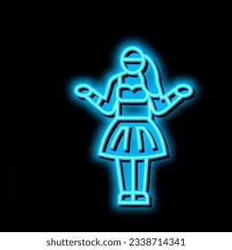 hula hawaiian dance neon light sign vector. hula hawaiian dance illustration