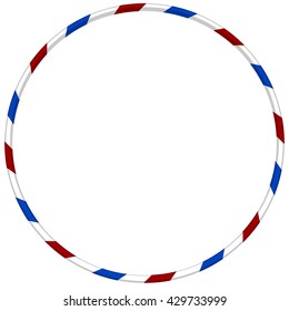 Hula hoop with blue and red striped illustration