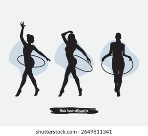  Hula hoop dancer silhouettes vector design