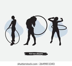  Hula hoop dancer silhouettes vector design