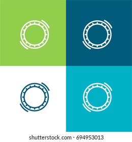 Hula Hoop green and blue material color minimal icon or logo design
