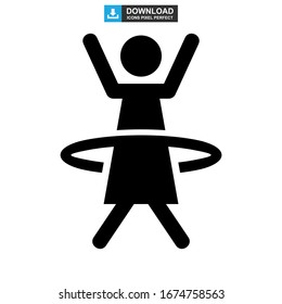 hula hoop icon or logo isolated sign symbol vector illustration - high quality black style vector icons
