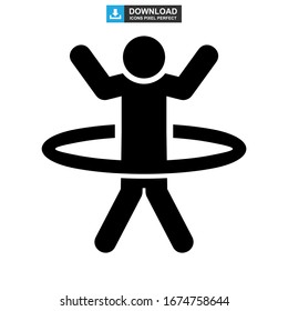 hula hoop icon or logo isolated sign symbol vector illustration - high quality black style vector icons
