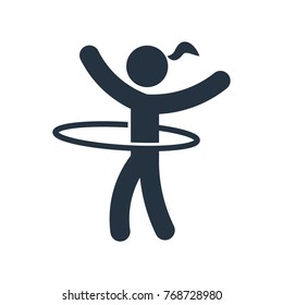 hula hoop icon on white background, fitness, sport