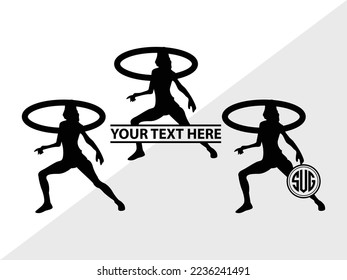 Hula Hoop Monogram Vector Illustration Silhouette