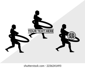 Hula Hoop Monogram Vector Illustration Silhouette