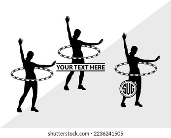 Hula Hoop Monogram Vector Illustration Silhouette