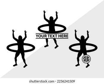 Hula Hoop Monogram Vector Illustration Silhouette