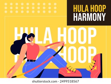 Hula Hoop Social Media Background Flat Cartoon Hand Drawn Templates Illustration