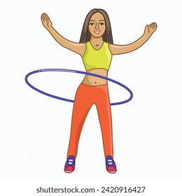 Hula hoop sport cartoon vector illustration