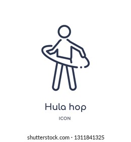 hula hop icon from people outline collection. Thin line hula hop icon isolated on white background.