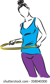 Hula-Hoop girl illustration
