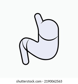 Hull Icon. Digestive Element, Human Internal Organ Symbol - Vector.