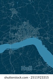 Hull, Reino Unido cartaz de mapa artístico