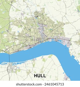 Hull, United Kingdom map poster art